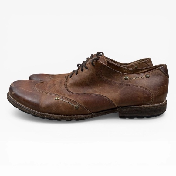 Bed Stu Brass Studded Wingtip Oxfords Men\'s Size 11.5 Brown Leather Dress Shoes main image 5
